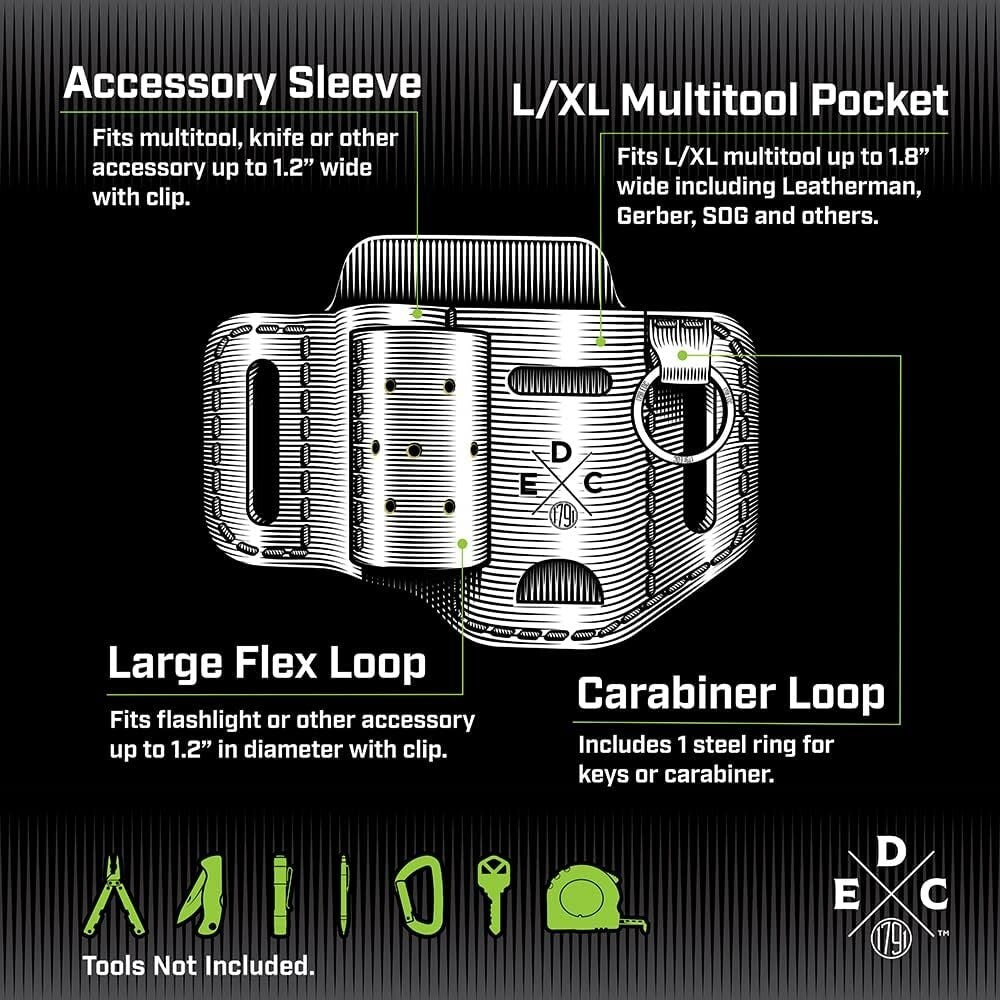 Burgundy Leather Multitool Holster & Flashlight Pouch - Fits Leatherman & Gerber