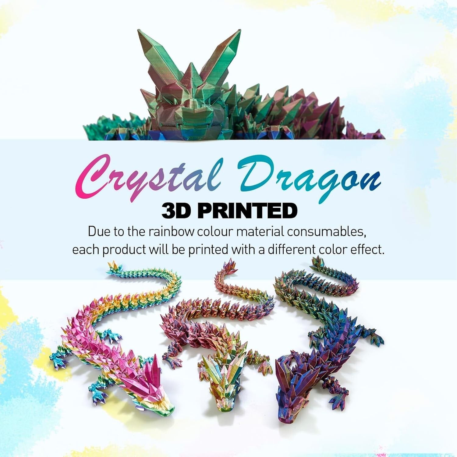 30'' Articulated 3D Dragon Sculpture - Stunning Home Decoration & Gift