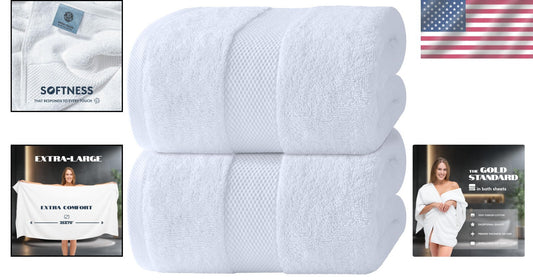 Plush 700 GSM Extra Large Bath Sheets - Absorbent 2 Pack for Ultimate Comfort