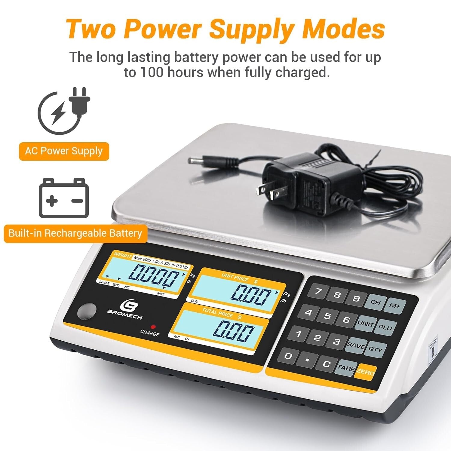 60lb Rechargeable Price Computation Scale for Deli & Market Use - NTEP Approved