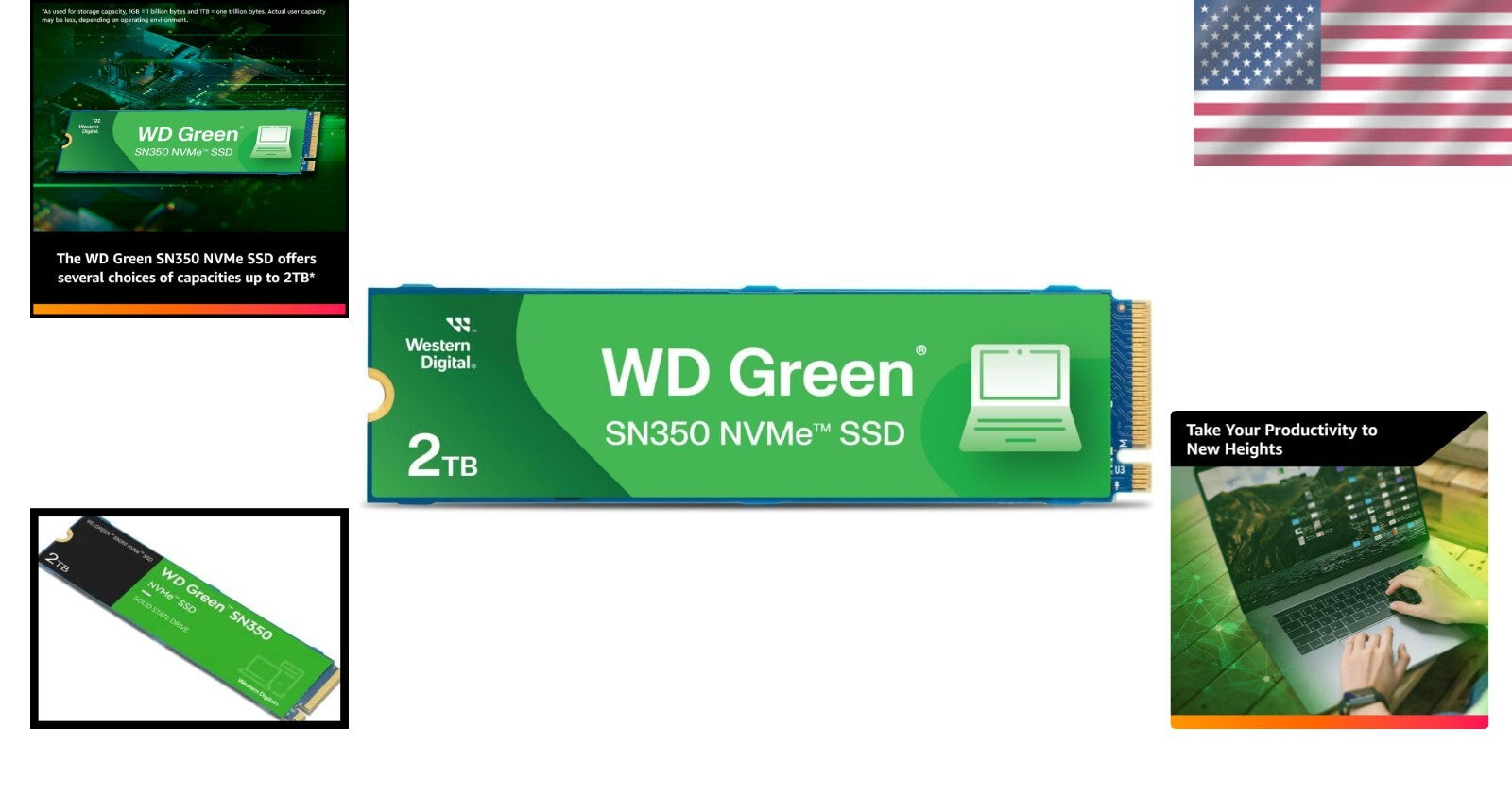2TB WD SN350 NVMe Solid State Drive - 3200MB/s Speed - Ideal for Gaming