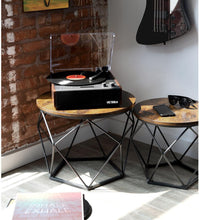 Load image into Gallery viewer, Versatile Espresso Turntable: 3-Speed, Bluetooth, with Hi-Fi Speakers Included