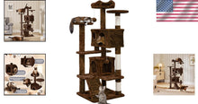 Load image into Gallery viewer, 54in Cat Tree with Top Perches, Condos &amp; Cat-Ears Design – Ideal for Kittens