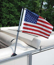 Load image into Gallery viewer, Durable 24" Anodized Aluminum Flag Pole with 12"x18" US Flag for Pontoon Boats