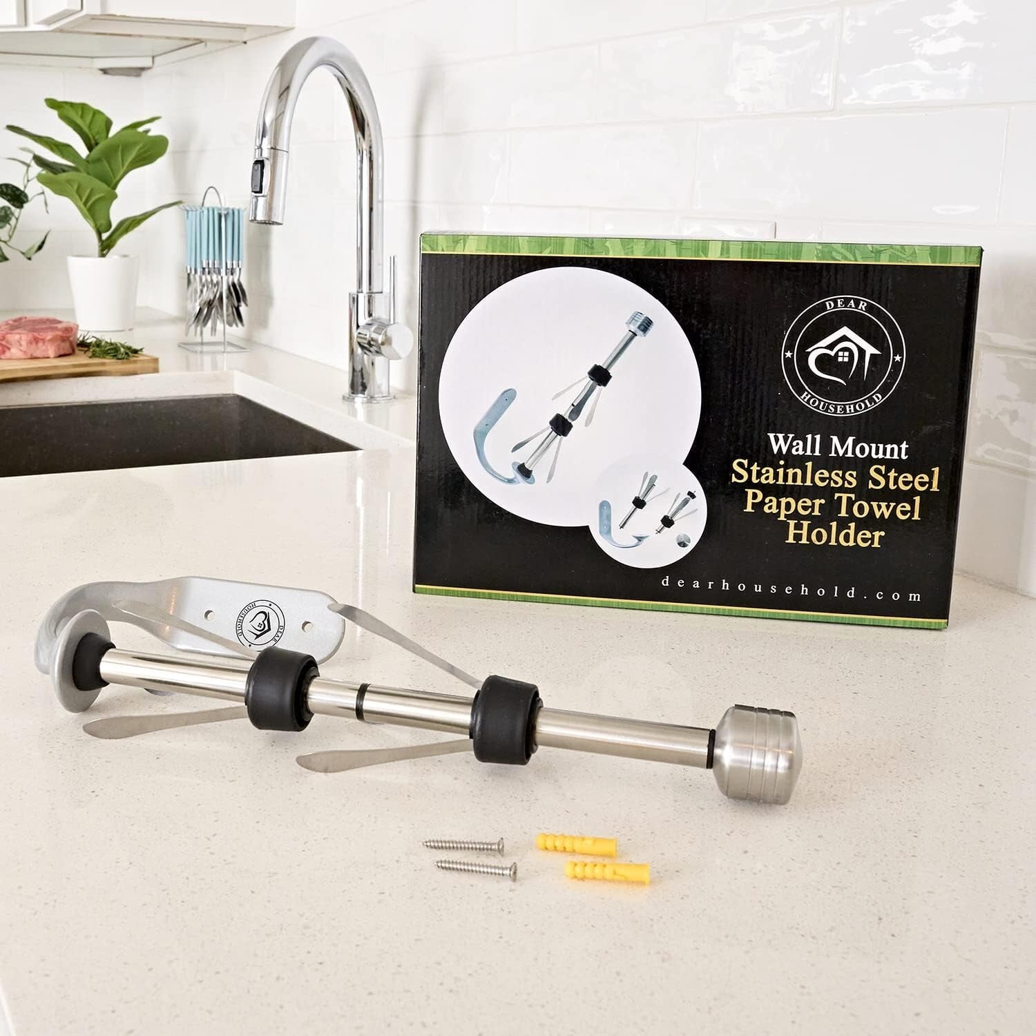 Elegant Paper Towel Dispenser - One-Handed Tear & Rust-resistant Stainless Steel