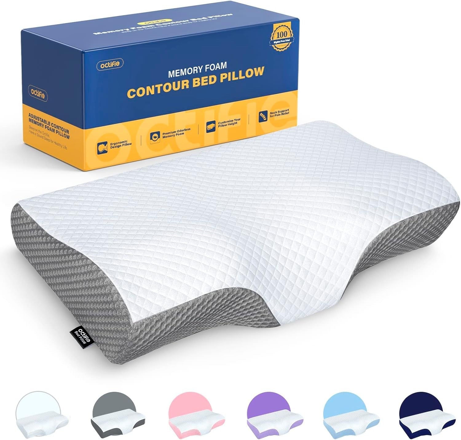 5X Support Cervical Pillow - Adjustable & Hypoallergenic for All Sleep Positions