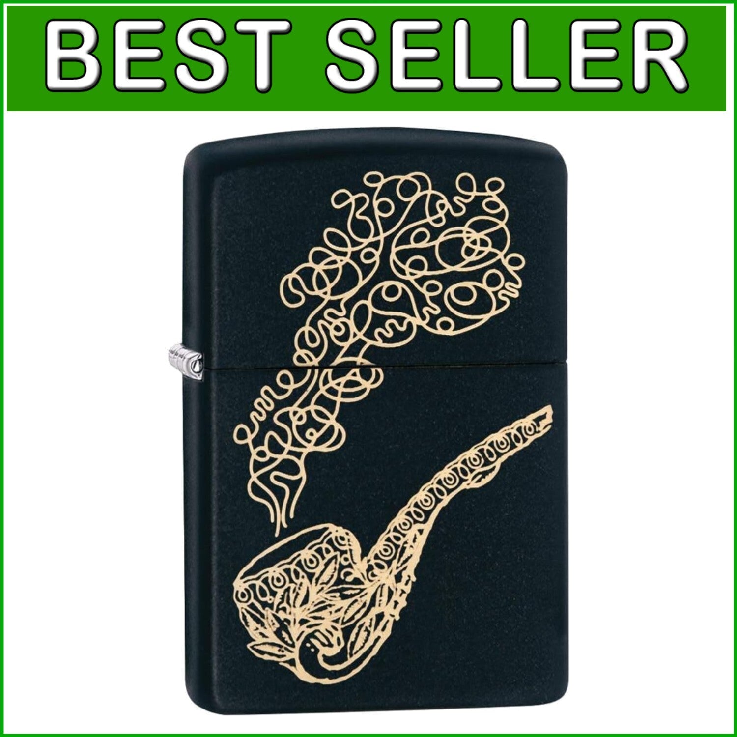 Classic Windproof Brass Lighter - Black Matte Finish for Refined Taste