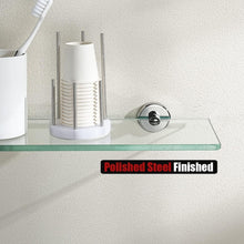 Load image into Gallery viewer, Durable Chrome Bathroom Glass Shelf - 20x5 Inches, Water-Resistant, Pack of 2