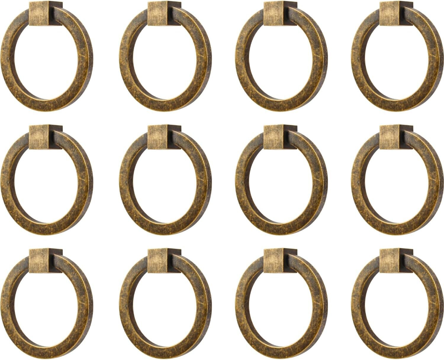 Elegant 12-Piece Antique Brass Round Pulls - Easy Install Cabinet Handles