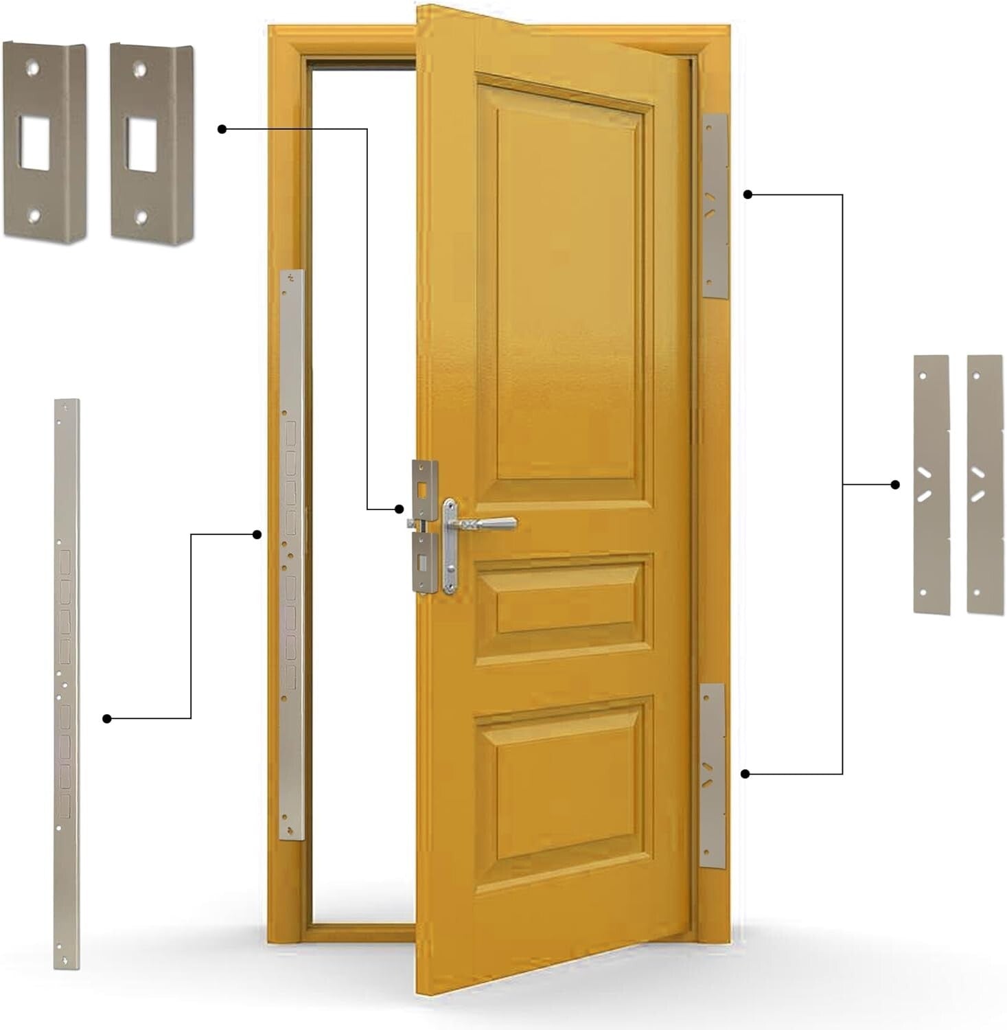 DIY Door Armor MAX Security System for Jambs & Hinges - 30-Minute Installation