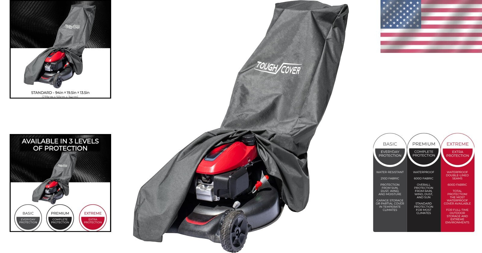 Versatile 600D Lawn Mower Cover - Waterproof Protection for Push & Riding Mowers
