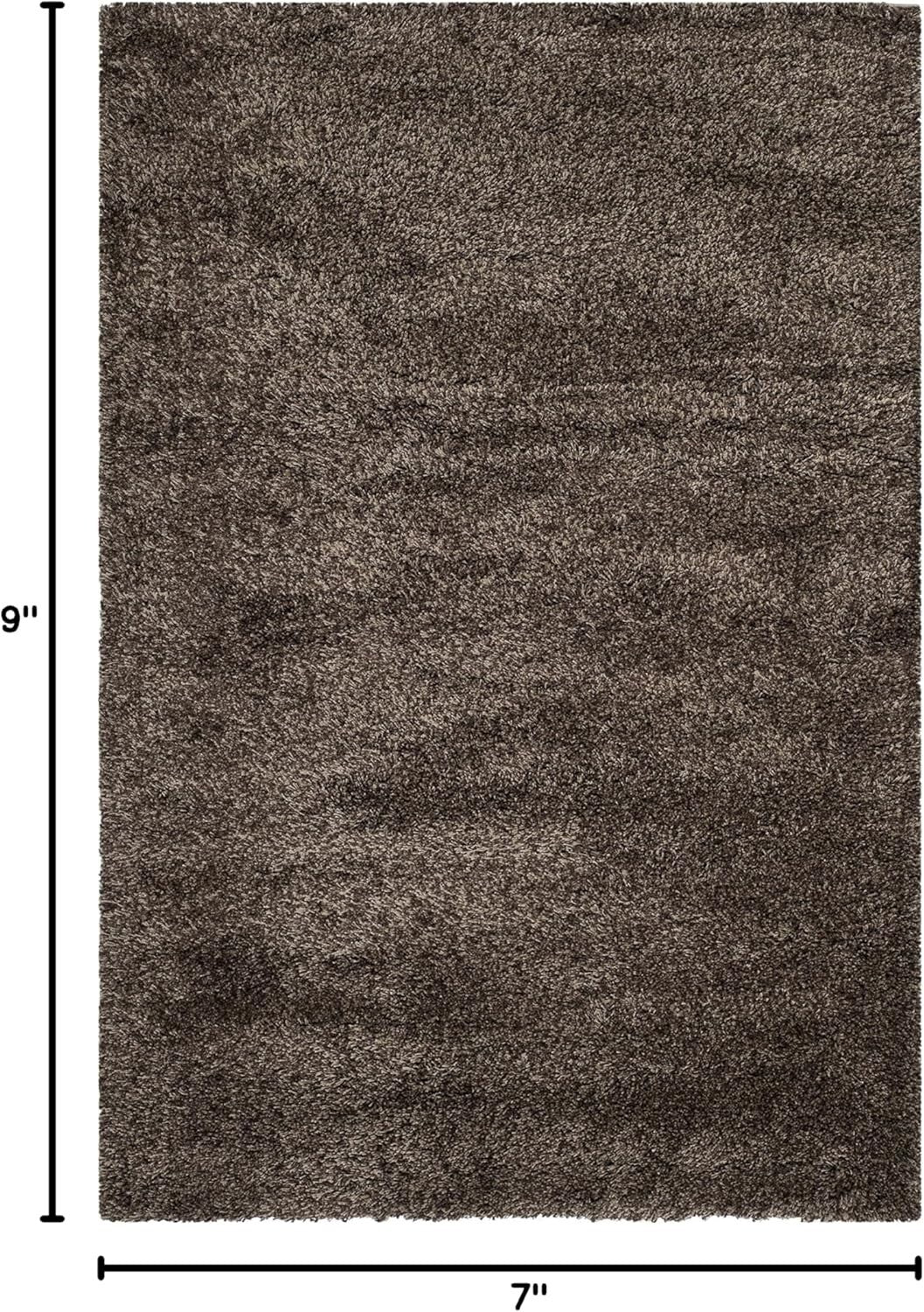 Elegant Mushroom California Shag Area Rug 6'7" x 9'6" - 2-Inch Thick Comfort