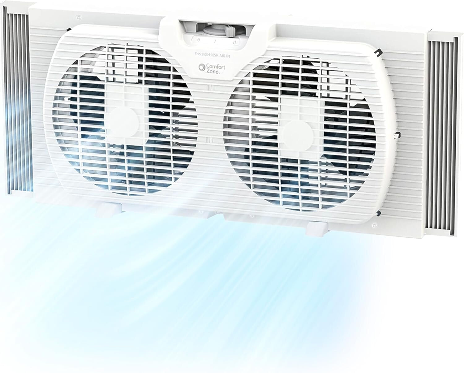 Portable Twin Window Fan, 9-Inch with Quiet Operation & Protective Cover