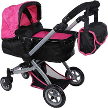Load image into Gallery viewer, Lightweight Doll Stroller with Foldable Bassinet &amp; Swivel Wheels for Easy Travel