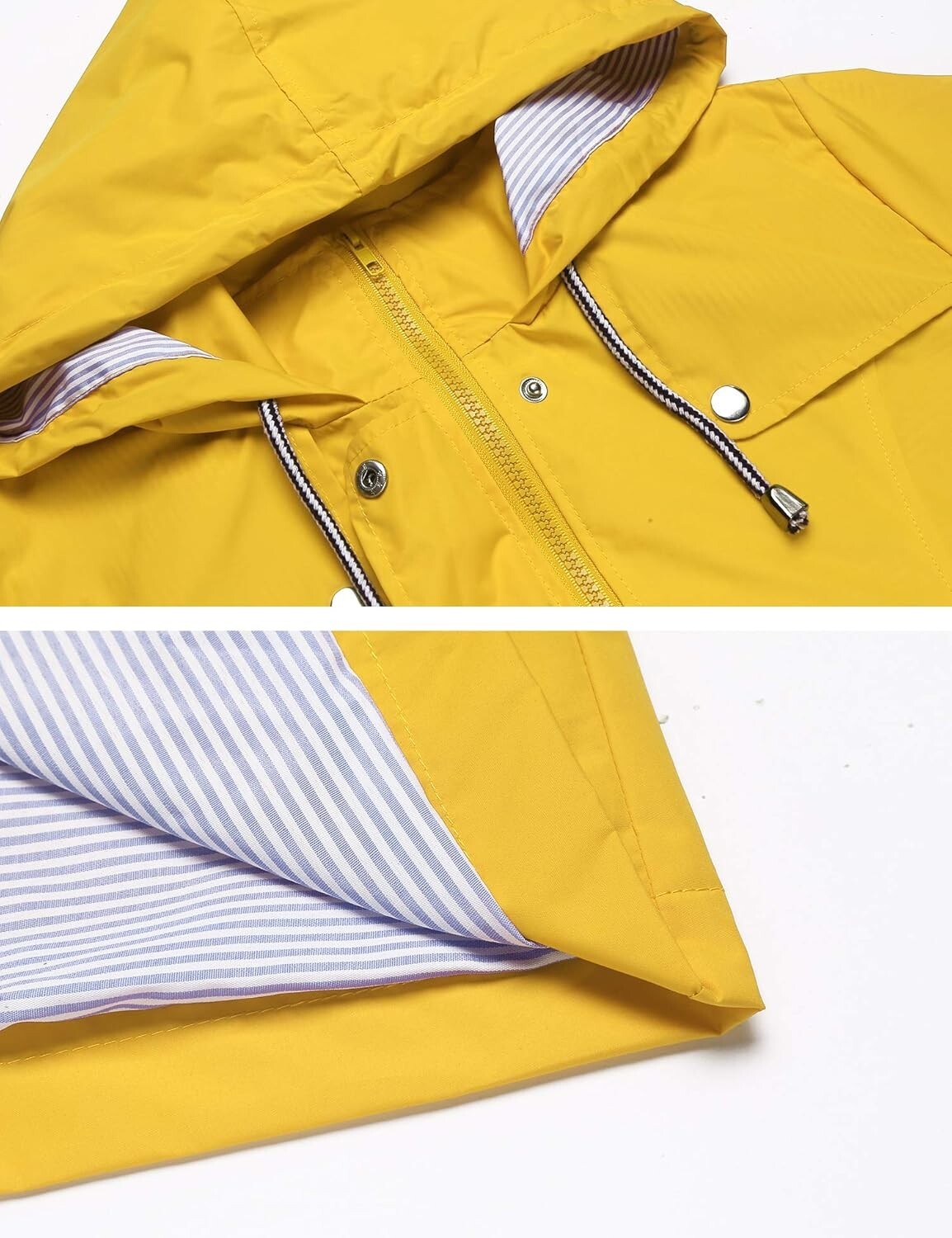 Elegant Women's Hooded Waterproof Raincoat - Lightweight Travel Jacket S-XXL