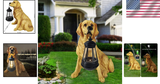 Weatherproof Golden Retriever Solar LED Garden Decor - Perfect Housewarming Gift