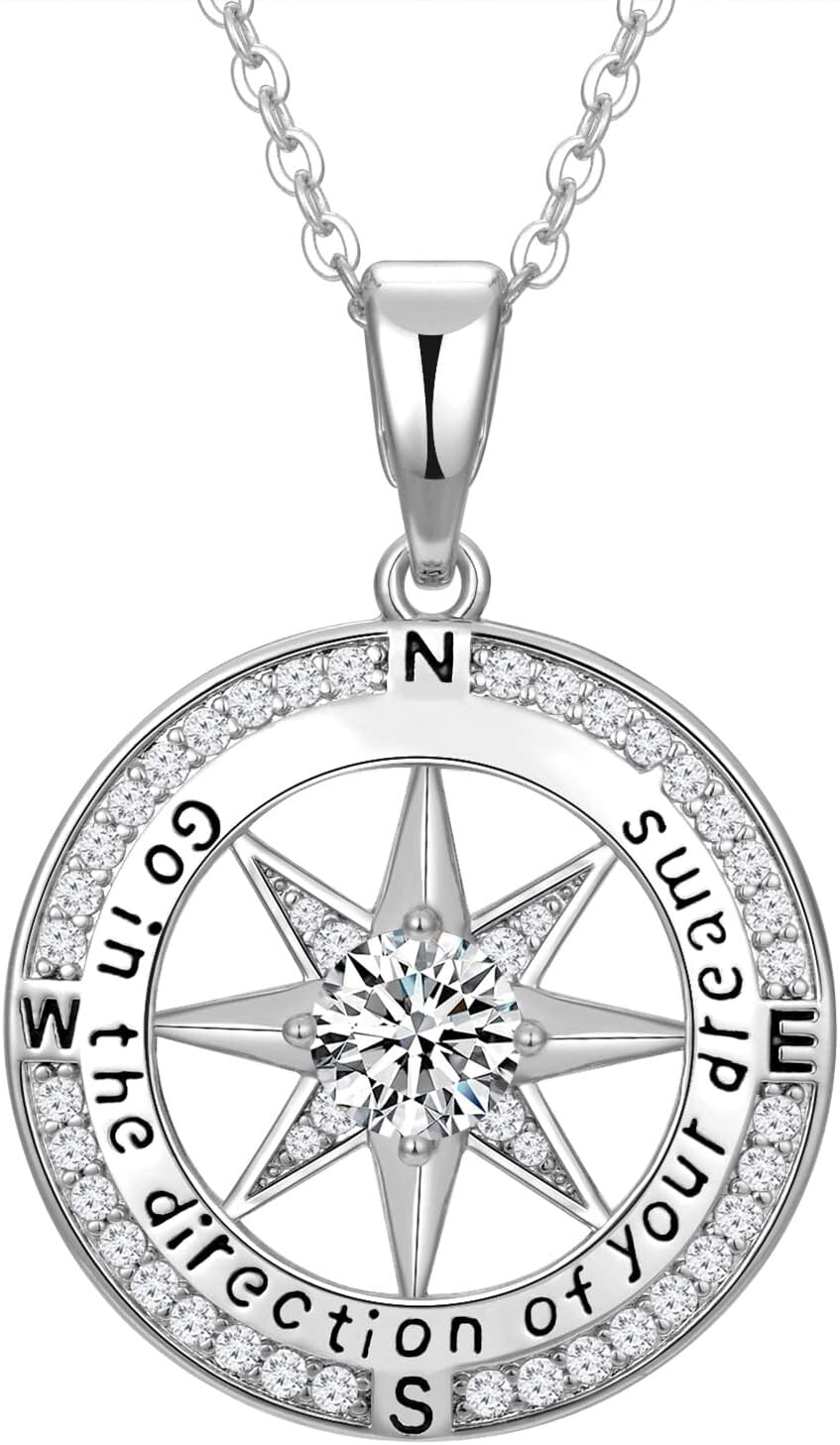 Elegant 18K Gold Filled Compass Necklace - Perfect Graduation Gift for Women