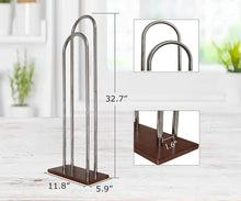 Load image into Gallery viewer, Portable Hanger Storage Rack - Wood &amp; Stainless Steel Organizer, 32.7" High