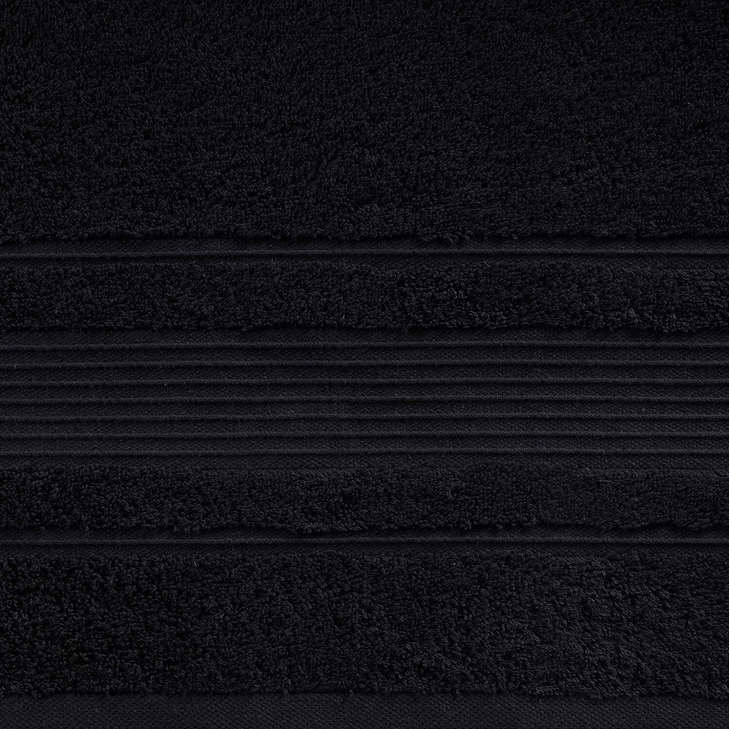 Durable Black Turkish Cotton Bath Towels Set - 4 Plush and Quick-Dry Towels