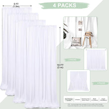 Load image into Gallery viewer, Premium White Backdrop Curtain Panels - 4 x 5ft x 10ft for Photography and Decor