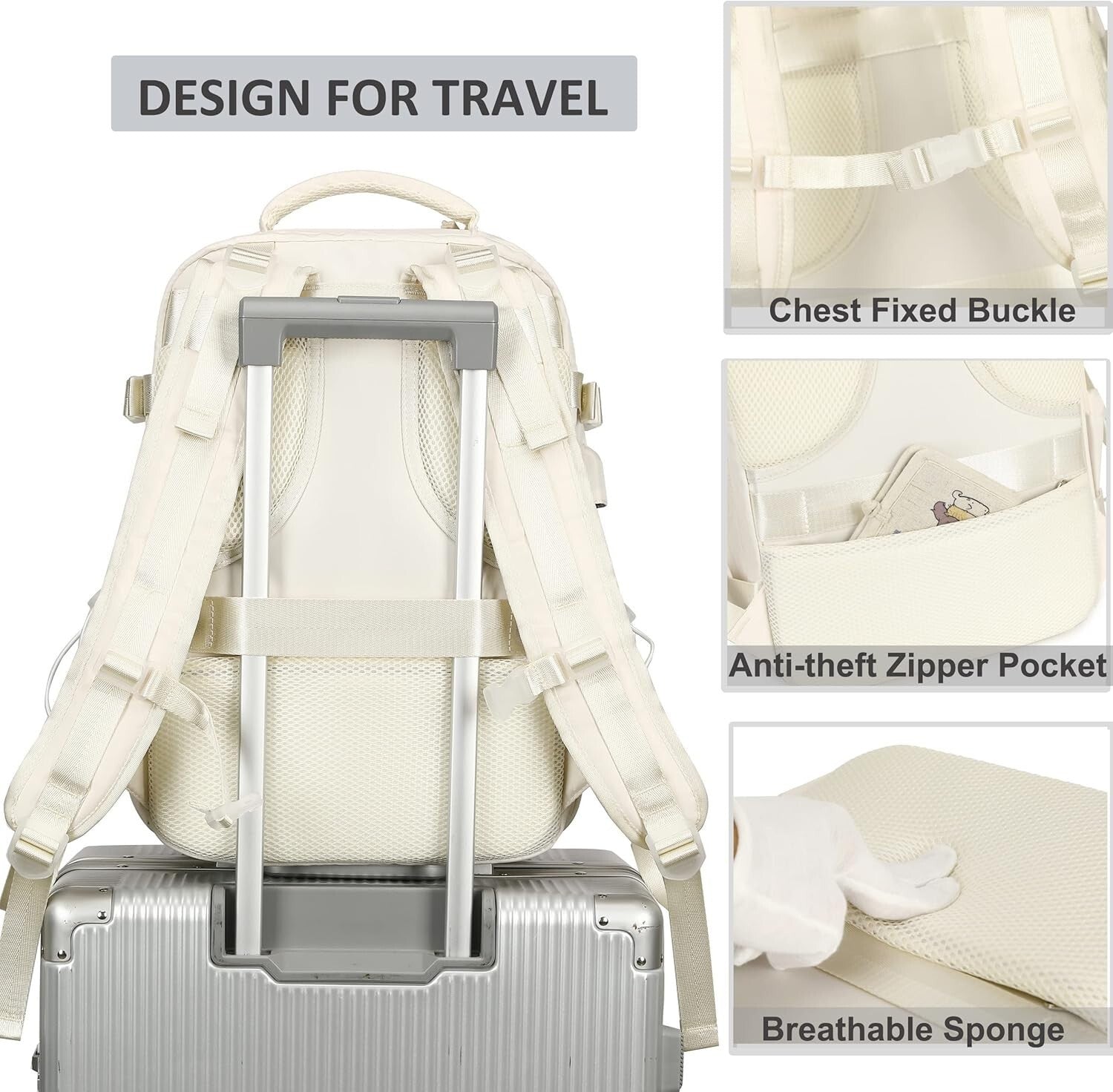 Durable Travel Backpack with USB Port for Daily Commutes & Outdoor Adventures