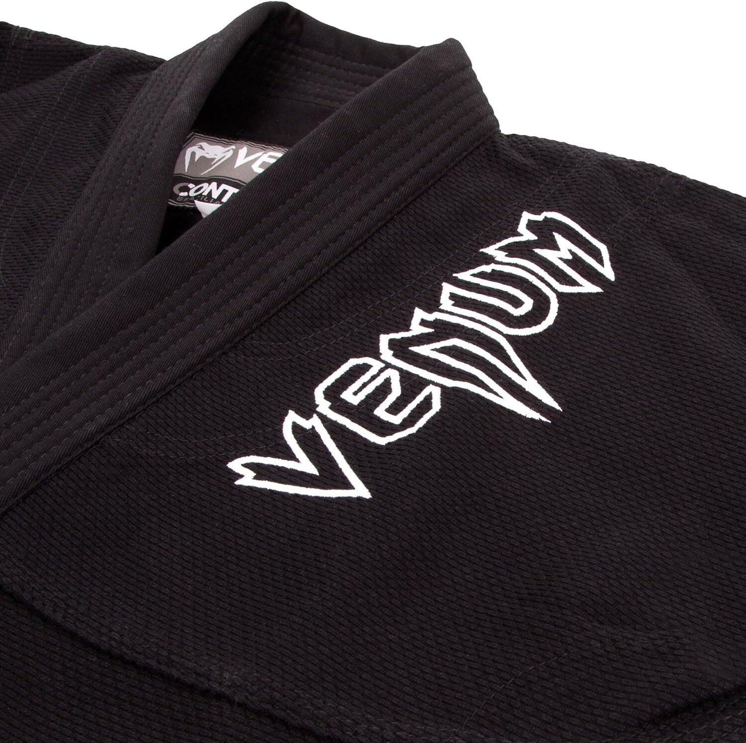 Durable 350 gsm Venum Contender 2.0 BJJ Gi - Black Cotton for Adults