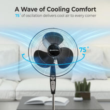 Load image into Gallery viewer, Remote-Controlled 18" Pedestal Fan with Timer, Adjustable Tilt, Whisper-Quiet