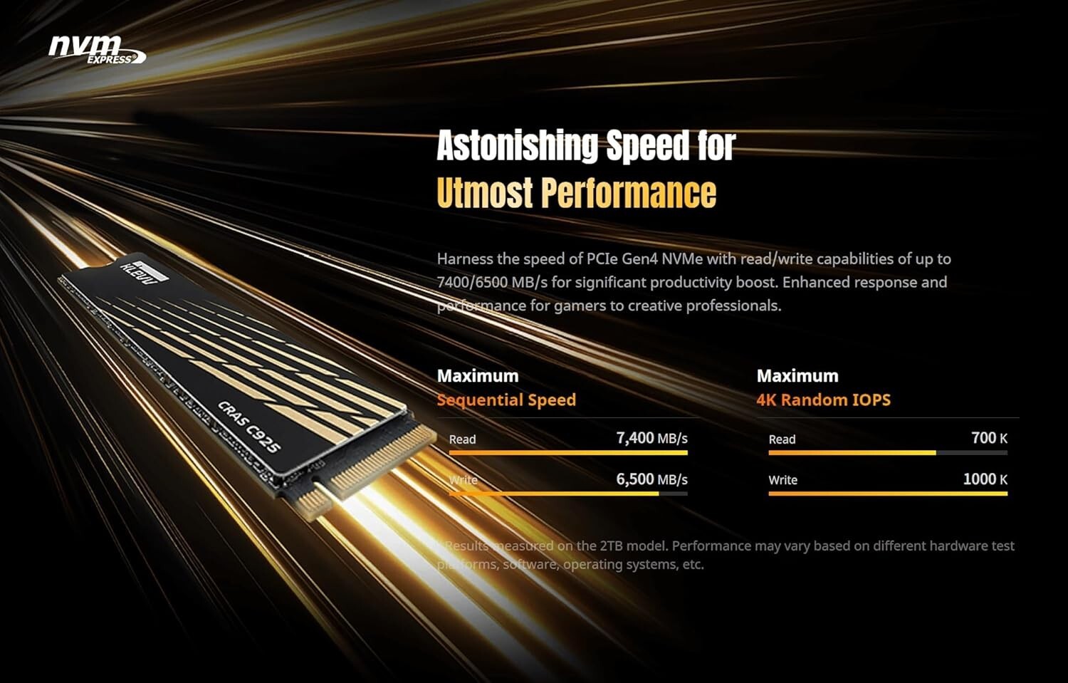 500GB CRAS C925 PCIe Gen4 SSD with Aluminum Heatsink – Ultimate Gaming Upgrade