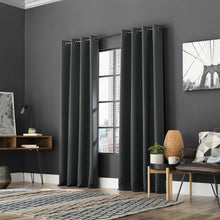 Load image into Gallery viewer, Soho 2-Pack Charcoal Gray Blackout Curtains - Energy Saving &amp; Noise Reducing