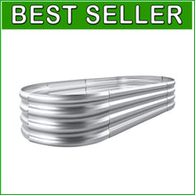 Load image into Gallery viewer, Large 8x4ft Oval Galvanized Planter – Effortless Setup &amp; Long-Lasting Quality