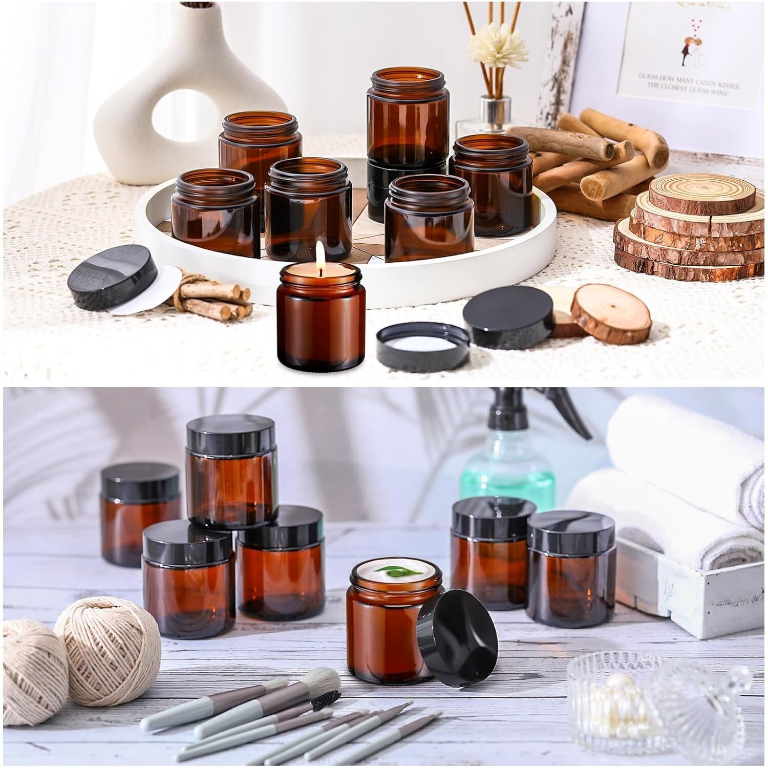 Multi-Purpose 48 Pcs 4 oz Glass Jars with Airtight Lids for Home & Business Use