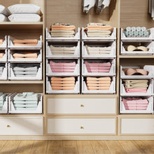 Load image into Gallery viewer, 5 Pack Stackable Closet Organizers - Multi-Functional Storage Bins for Any Room