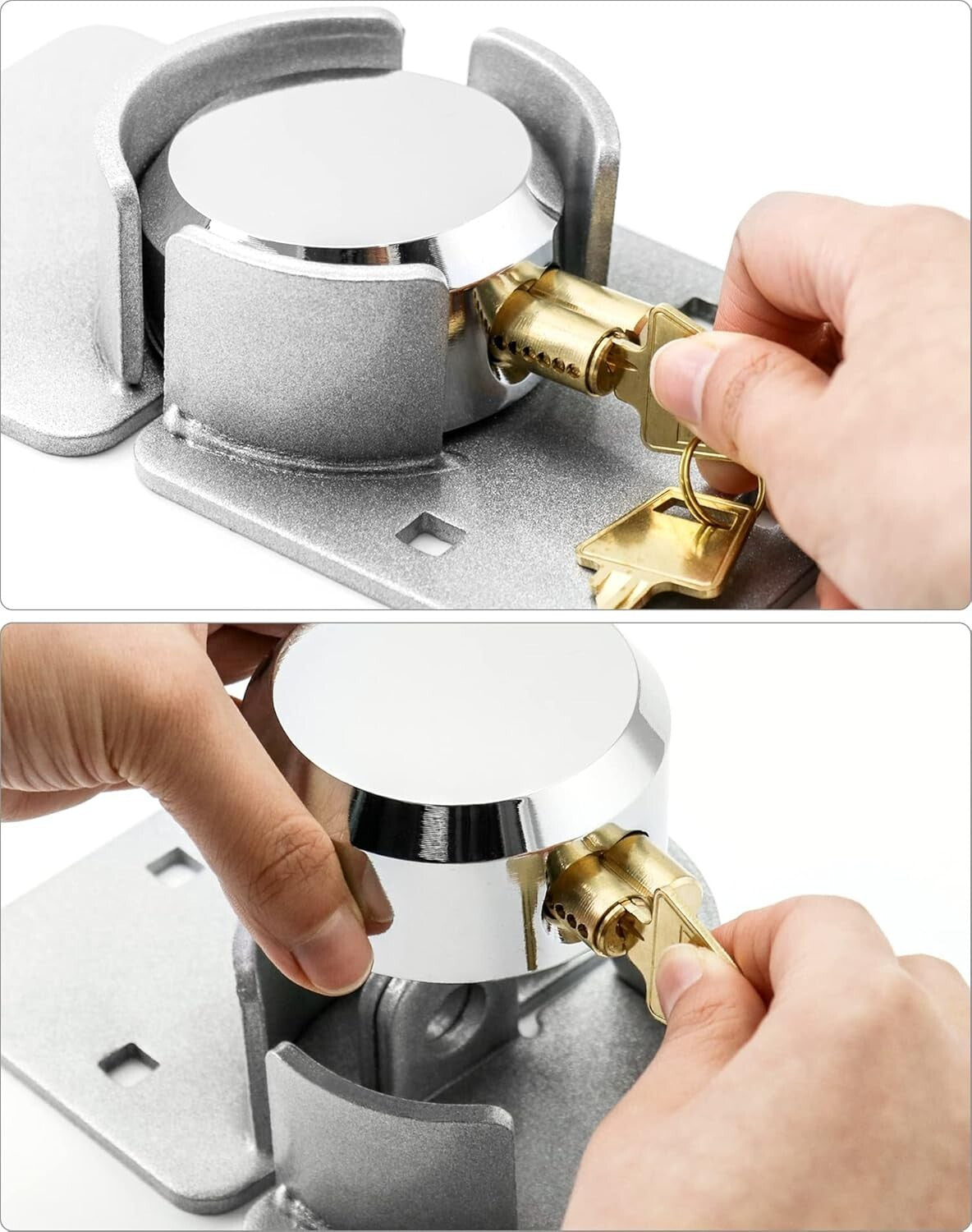 Compact Heavy Duty Puck Lock and Hasp Set - Secure Your Trucks and Gates Today