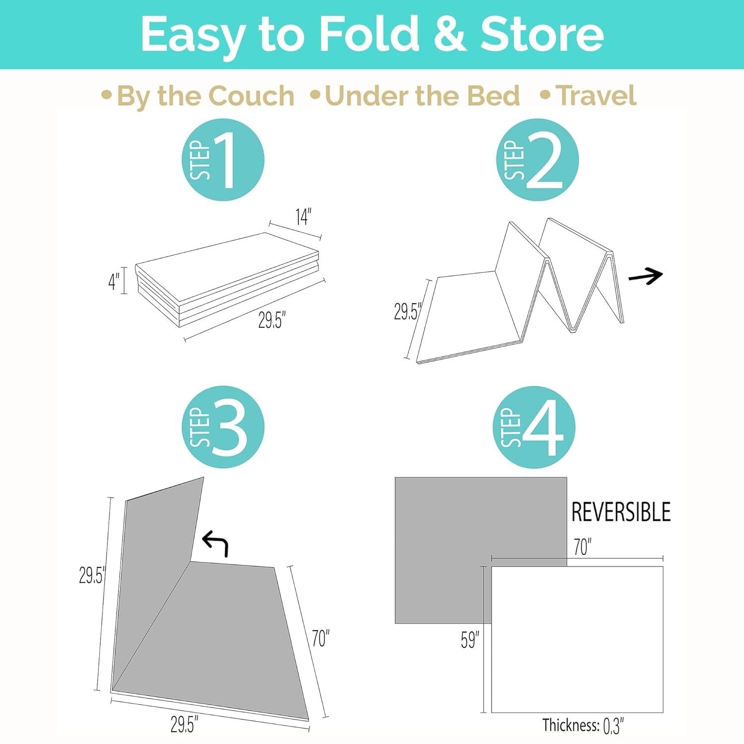 Extra-Large Waterproof Baby Play Mat - Foldable Foam for Infants & Toddlers