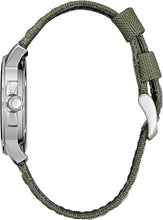 Load image into Gallery viewer, Stylish &amp; Durable Eco-Drive Watch for Men - Olive Nylon Strap &amp; Black Dial