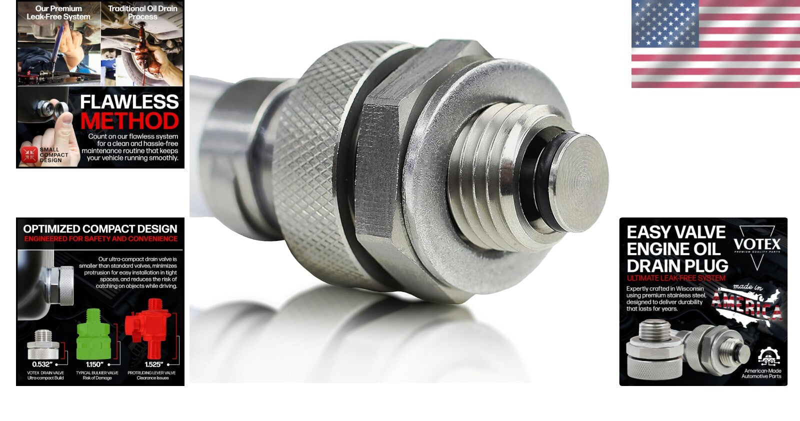 M14x1.5MM Stainless Steel Oil Drain Plug - Effortless & Reliable for Car Owners