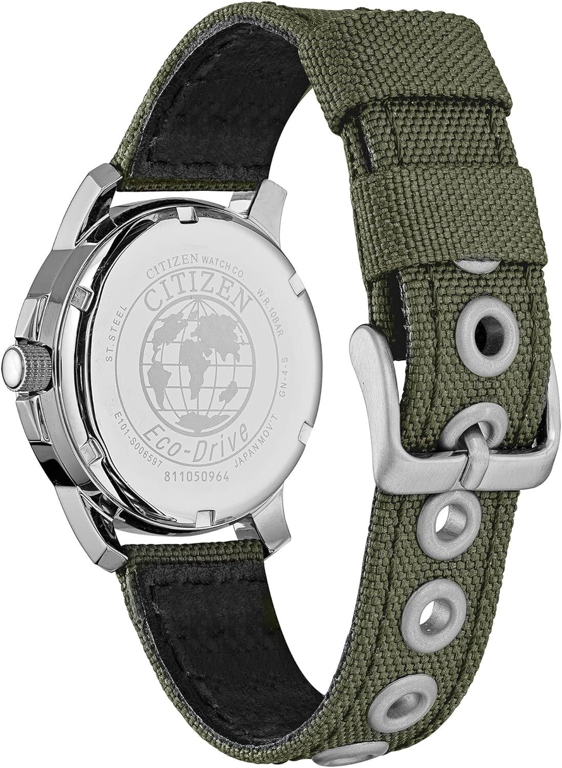 Men's Eco-Drive Weekender Watch - Rugged Stainless Steel & Olive Nylon Combo