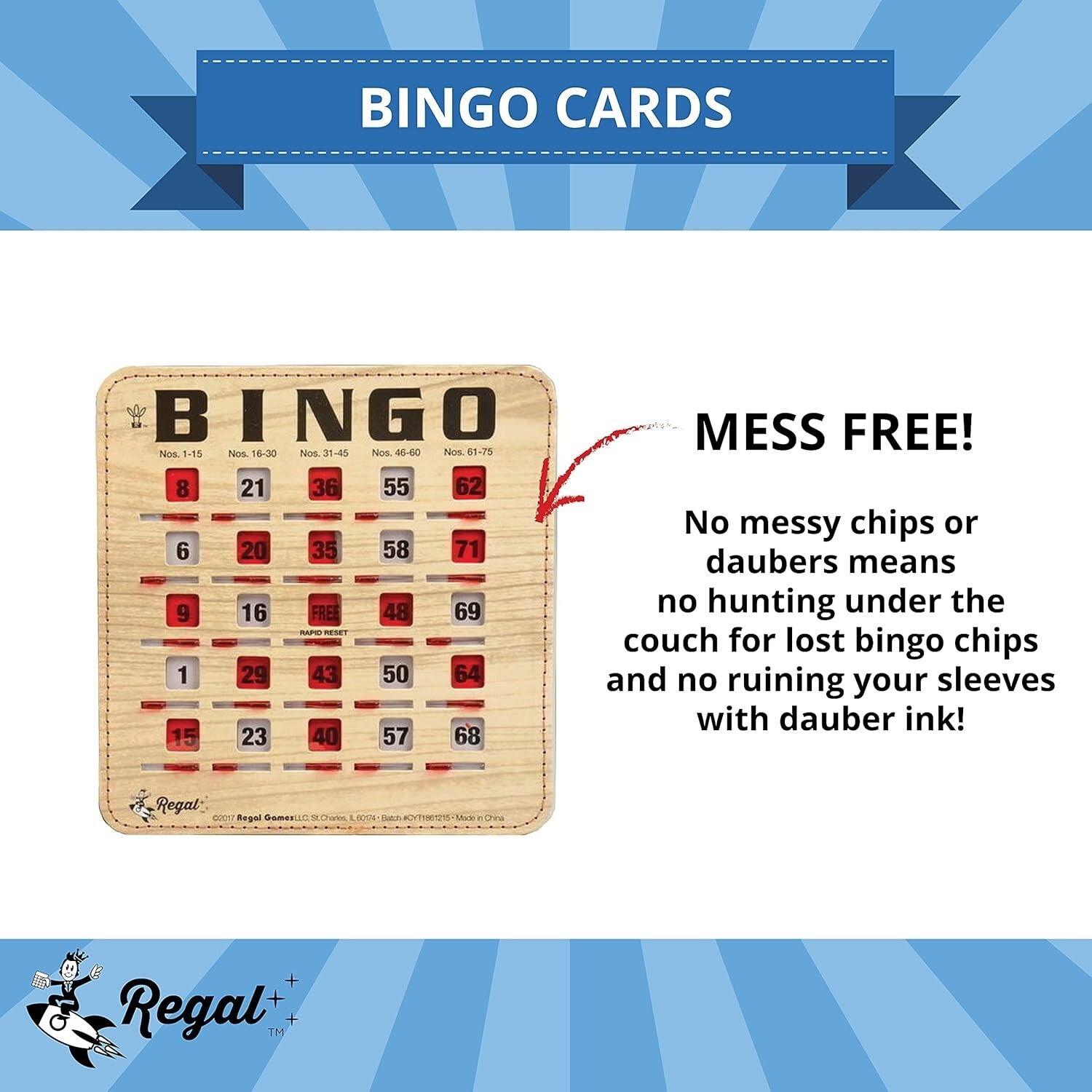 Durable Woodgrain Bingo Cards with Sliding Windows - Ideal for Family Gatherings
