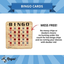 Load image into Gallery viewer, Durable Woodgrain Bingo Cards with Sliding Windows - Ideal for Family Gatherings