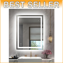 Load image into Gallery viewer, Stepless Dimmable Frontlit &amp; Backlit Bathroom Mirror - Unframed, Shatterproof