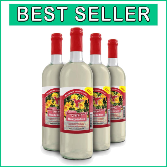 Premium Ready-to-Use Hummingbird Nectar 4-Pack - 25oz Bottles for All Stages