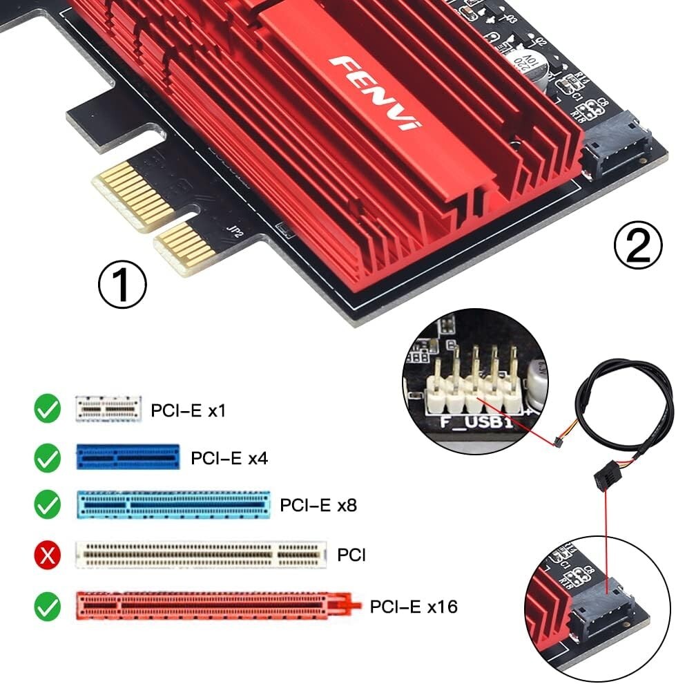 Red & Black Tri-Band WiFi 6E Network Card - 5400 Mbps PCI-E with Bluetooth 5.3