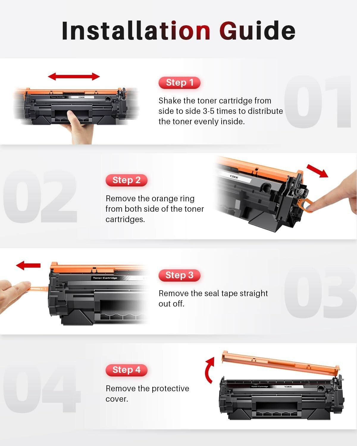 Easy Install 138X Black Toner Cartridge 2-Pack for Vibrant Professional Prints