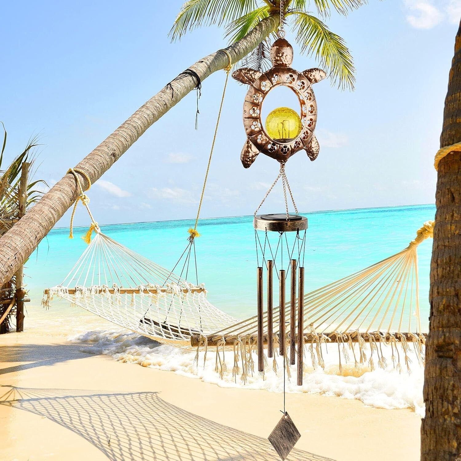 Durable Solar Turtle Wind Chimes - Soothing Melodies for Outdoor Spaces