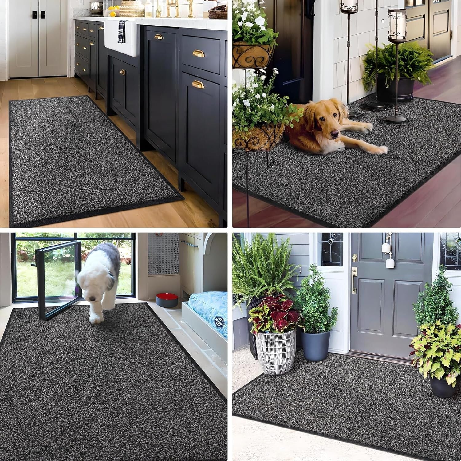 Machine Washable Non-Slip Doormat 60" x 36" - Stylish Outdoor/Indoor Entry Rug