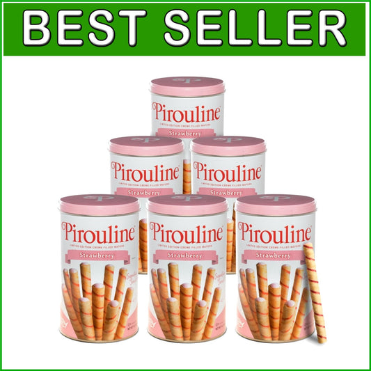 Delicious Strawberry Crème Filled Rolled Wafers - 14.1oz Reusable Snack Tin