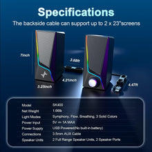 Load image into Gallery viewer, 6 Lighting Modes USB-Powered Gaming Speakers with Hi-Fi Sound &amp; Bass Enhancement