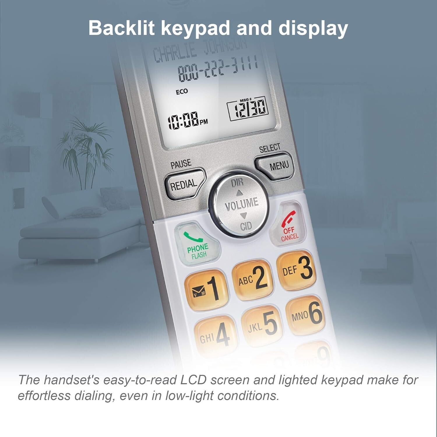 Dual Handset DECT 6.0 Cordless Phone System with Call Waiting & Voicemail Access