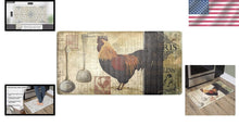 Load image into Gallery viewer, Stain-Resistant Ergonomic Kitchen Mat - Non-Slip, 1/2 Inch Thick, Paris Rooster