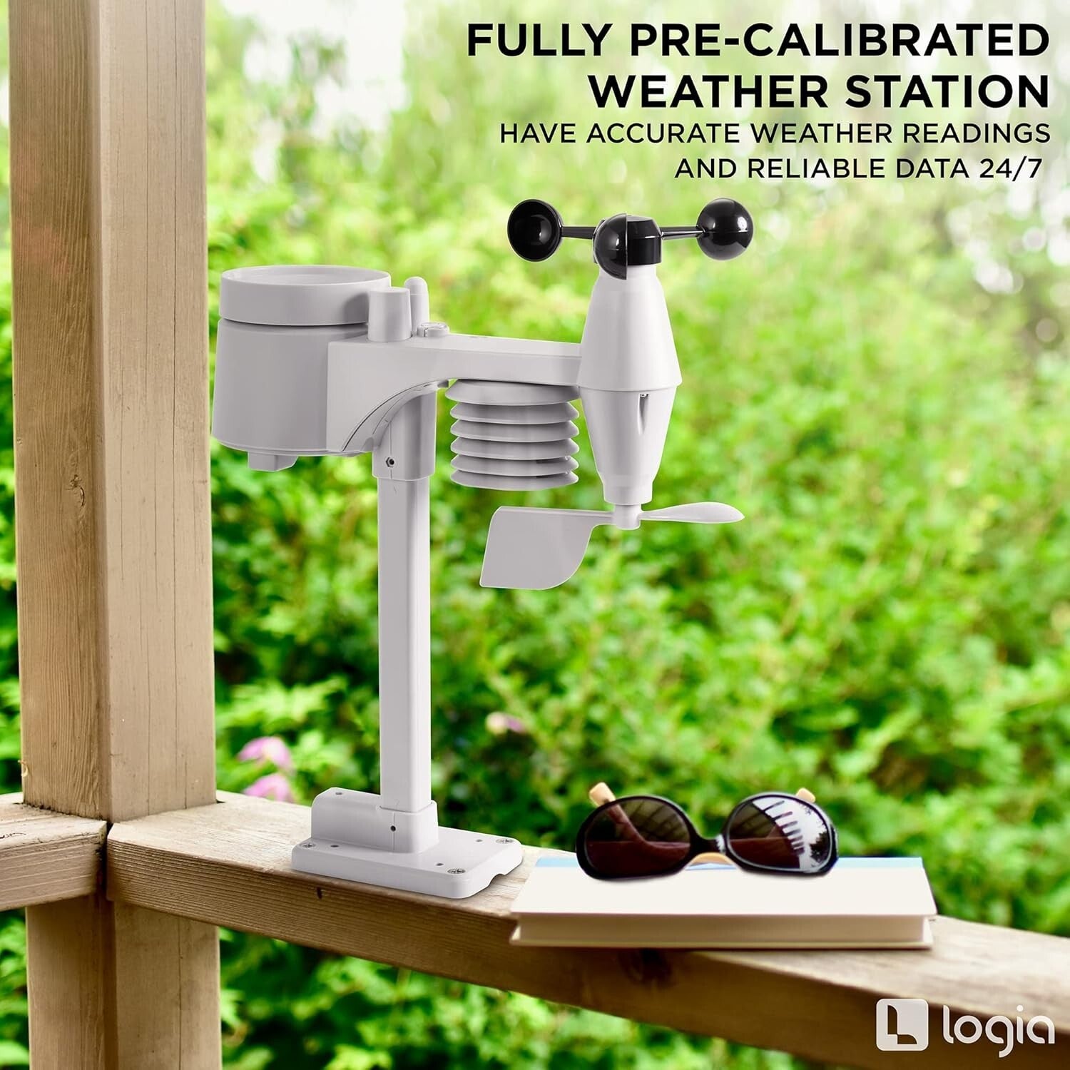 Advanced 7-in-1 Weather Station: Indoor/Outdoor Sensor with Forecast Alerts